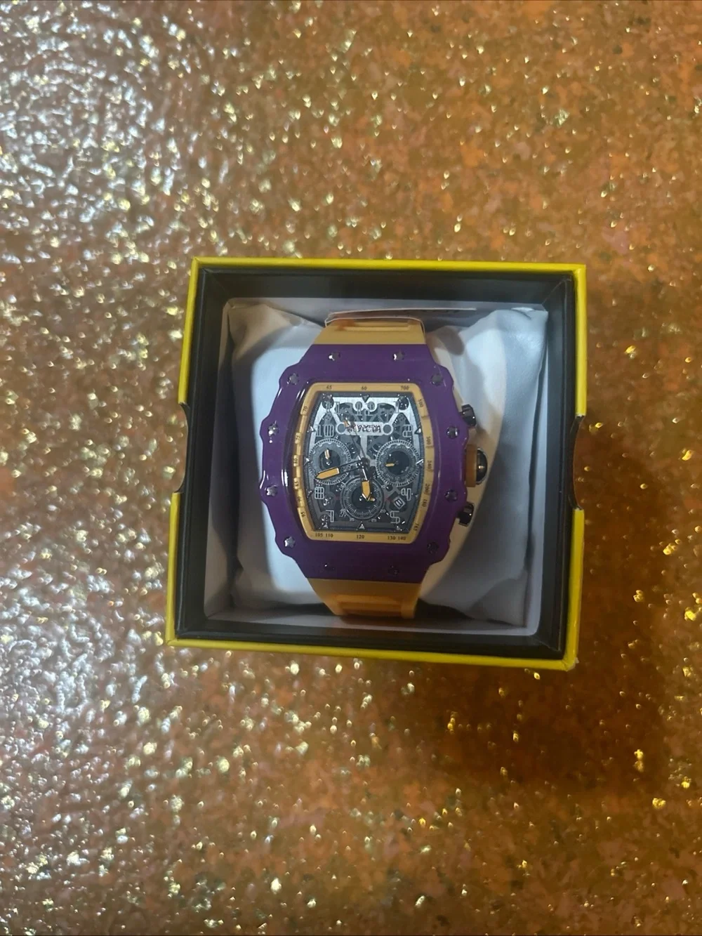 Invicta Racing LA Nitro Gen Men's Watch 43mm 69699, Yellow/Purple